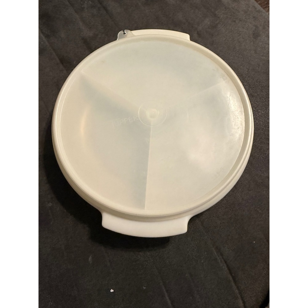 Vintage Tupperware Suzette 3 Compartment Divided Serving Dish with Lid White